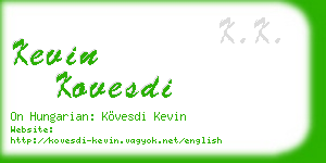 kevin kovesdi business card